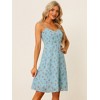 Allegra K Women's Summer Spaghetti Strap Smocked Floral A-Line Sundresses - 2 of 4