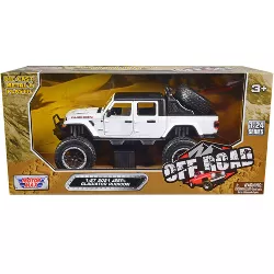 2021 Jeep Gladiator Rubicon Off-Road Pickup Truck White with Black Top "Off Road" Series 1/27 Diecast Model Car by Motormax