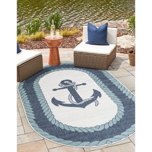 Unique Loom Outdoor Coastal Collection Area Rug - Anchor (' " x ' "  ) - 1 of 4