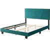 DOMETOUR Queen Size Platform Bed Frame with Upholstered Headboard and Wood Slats Support - 3 of 4