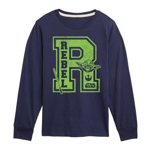 Boys' - Star Wars - Yoda and friends Collegiate Rebel Long Sleeve Graphic T-Shirt - 1 of 3