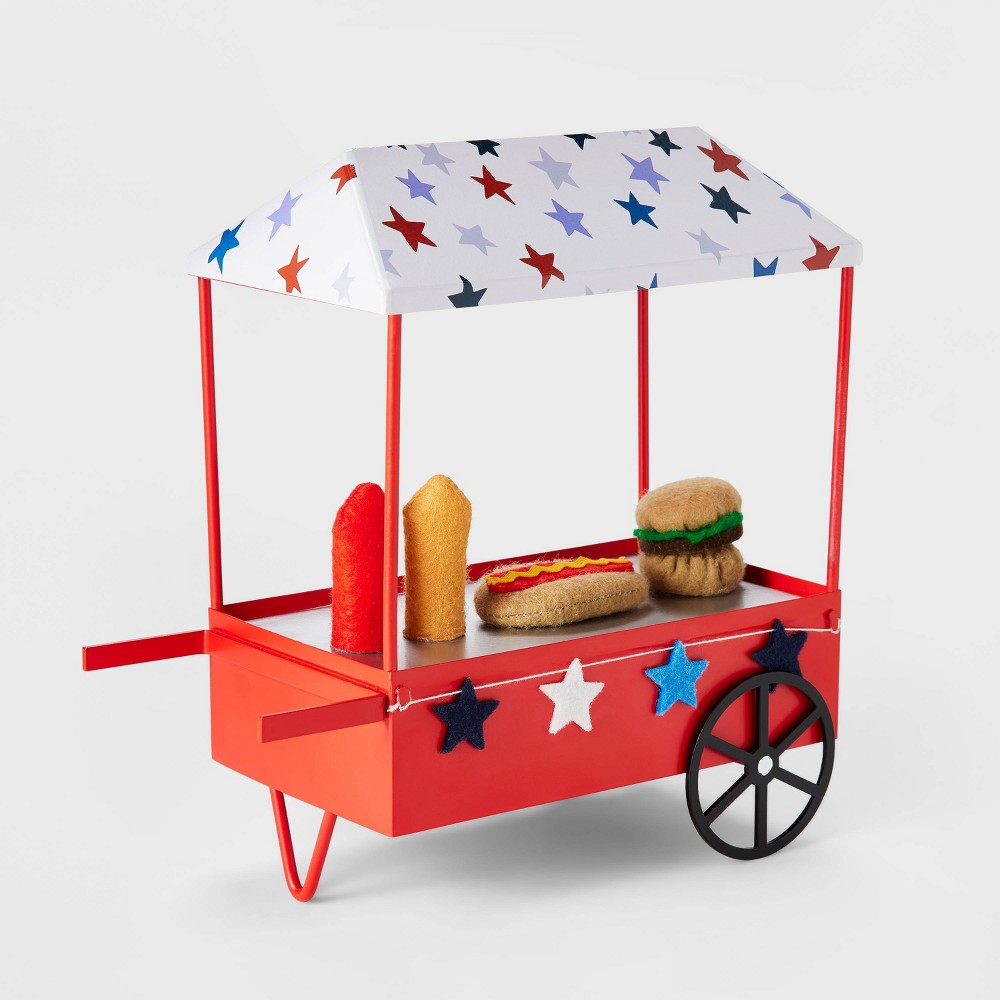 American girl deals hot dog stand