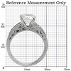Slickblue Women's Clear Cubic Zirconia Solitaire Engagement Ring - 8.5mm Round CZ, Polished Stainless Steel, Size 5-10 - 3 of 4