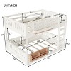 TIRAMISUBEST Twin XL/ Full XL/ Queen over Queen Size Kids Bunk Bed Frame with Pegboard Storage Box and Built-in Bookshelf - 4 of 4