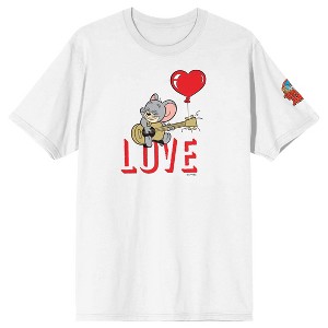 Tom & Jerry Love Song Crew Neck Short Sleeve Women's White T-shirt - 1 of 4