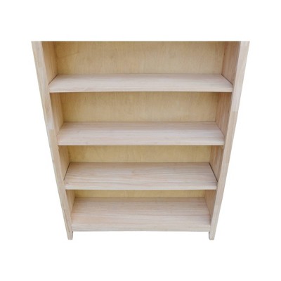 Elegant Parawood 72" Adjustable Solid Wood Shaker Bookcase - Brown