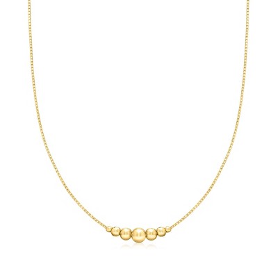 Pure Collection by Ross-Simons Italian 18kt Gold Vermeil Graduated Bead Necklace Size 16