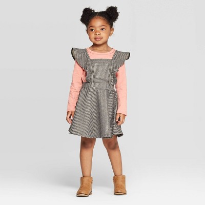 girls black pinafore