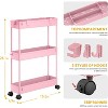 Acoinel Slim Storage Cart 3 Tier,Bathroom Organizer Rolling Utility,Mobile Shelving Unit Slide Out for Office, Kitchen - 3 of 4