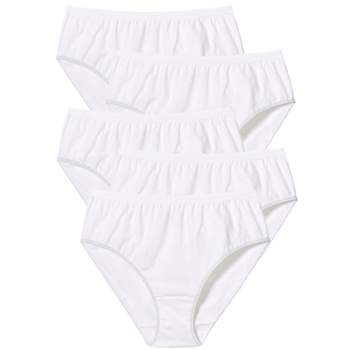 Comfort Choice Women's Plus Size Nylon Brief 5-pack - 14, White : Target