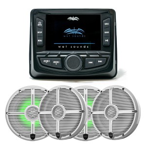 Wet Sounds WS-MC-2 Marine Radio & 2 Pairs RECON 6 XW-W 60W RMS 6.5" Speakers - 1 of 4
