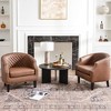 KINWELL 29 " W Tufted Faux Leather Barrel Chair PU Bar Club Chair, Set of 2 - 2 of 4