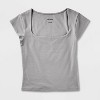 Women's Slim Fit Short Sleeve Square Neck T-Shirt - Wild Fable™ - 4 of 4