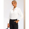 Allegra K Women's Collared Long Sleeve Button Down Work Office Blouse - 4 of 4