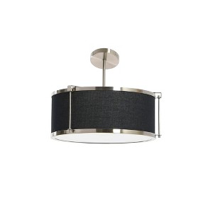 Storied Home Harrison- Metal Ceiling Light with Captured Linen Shade - 1 of 4