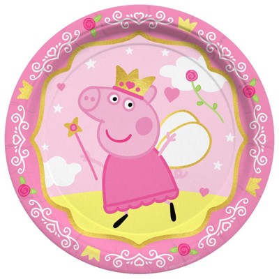 Treasures Gifted Princess Peppa Pig Plates 7in - Princess Peppa Pig Party Supplies - 24 Pack