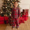Kids Red Tartan Plaid Flannelette Luxe Pajama Set - Posh Peanut - 3 of 4