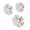 Modern Ornamental Wall Decor Set of 3 White - Olivia & May: Iron Botanical Sculptures, Indoor Vertical Display - 3 of 4