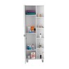 TiramisuBest Bathroom Storage Cabinet with 2 Doors & 3 Open Shelves, Compact Linen Tower Organizer, White Faux Wood, 63" Tall - 2 of 4