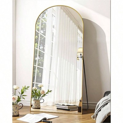 Full Length Mirror 58 inchx21 inch Floor Standing Mirror Freestanding Full Body Mirror with Stand Gold Arched Style