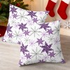 Christmas Throw Pillow Covers Decorative 18 X 18 Inches Pack of 2 Purple Grey - 4 of 4