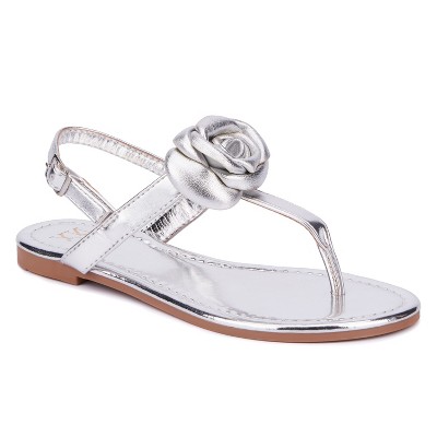 New York & Company Women's Rosette Flat Sandal