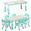 GustoWave Modern Kids Table and 6 Chair Set,47.20" Height Adjustable Toddler Table and 6 Chairs Set with Non-Slip desks Legs - 3 of 4