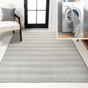 JONATHAN Y Fawning Two-Tone Striped Classic Low-Pile Machine-Washable Area Rug - 1 of 4