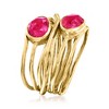 Ross-Simons 1.40 ct. t.w. Ruby Multi-Row Ring in 18kt Gold Over Sterling - 3 of 4