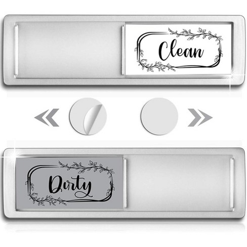 Clean Dirty Dishwasher Magnet Non-Scratch Magnetic Black Signage