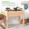 Best Choice Products 34x18x30in Raised Garden Bed, Elevated Wood Planter Box for Kids, Patio w/ Bed Liner - 2 of 4