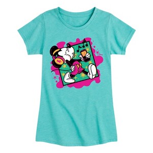 Girls' - Disney - Mickey Music Stroll Fitted Short Sleeve Graphic T-Shirt - 1 of 4
