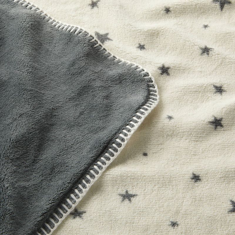 Plush Baby Blanket Gray Stars - Gray - Cloud Island&#8482;, 4 of 6