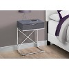 Monarch Specialties Accent Table Side End Nightstand Lamp Storage Drawer Living Room Bedroom Metal Laminate Grey Chrome Contemporary Modern - 2 of 4