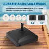 125lb Capacity Fillable Mobile Patio Umbrella Base Heavy Duty Square Market Stand for Outdoor with 4 Wheels - 4 of 4