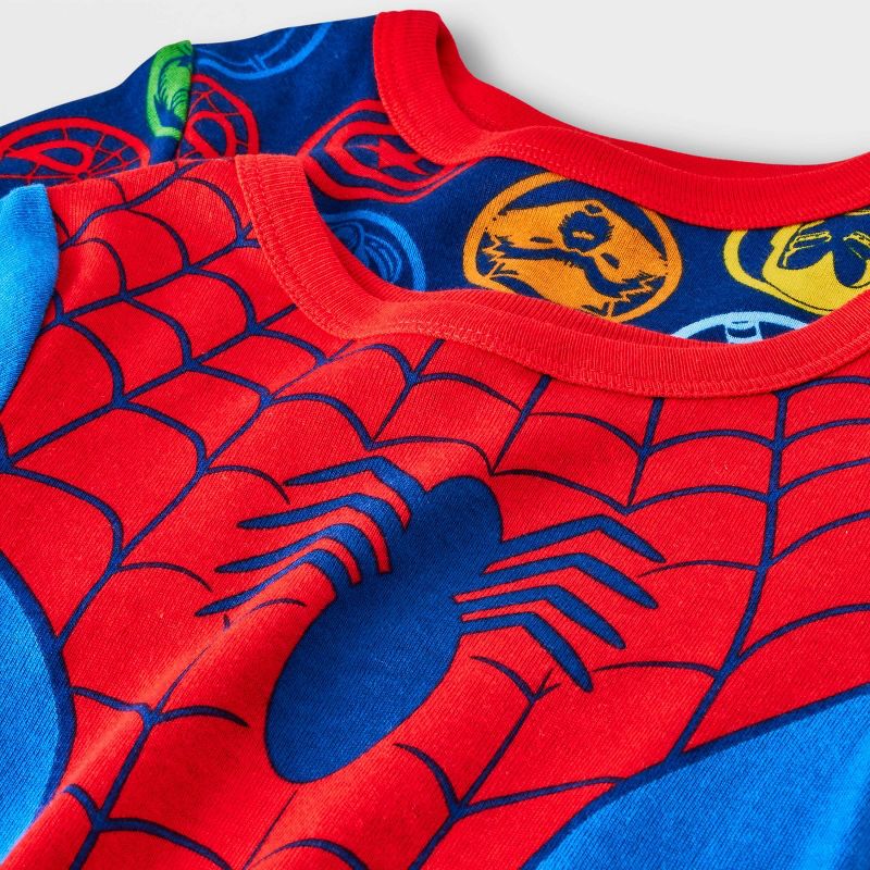 Toddler Boys&#39; 4pc Marvel Spider-Man Uniform Snug Fit Pajama Set - Red, 3 of 4