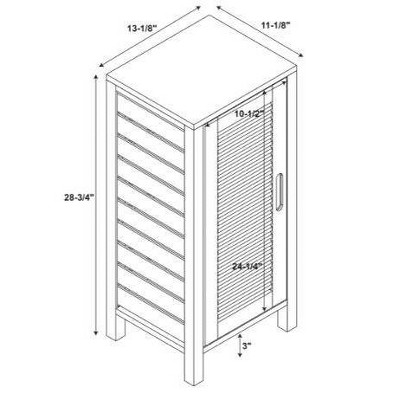 Natural Bamboo One-Door Bathroom Floor Cabinet with Shelves