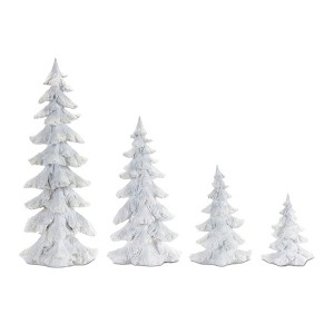 Melrose Flocked Pine Tree Decor (Set of 4) - 1 of 4