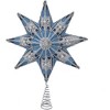 Kurt Adler 8-Point Star Tree Topper, Blue & Silver, 16" - 2 of 4