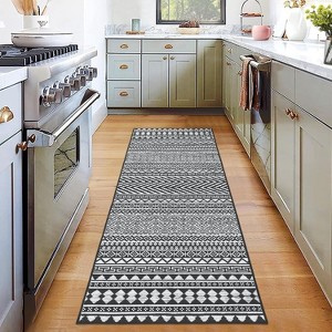 Rug Machine Washable,  Rug Non Slip Small Bedroom, Rug Low Pile Throw Rug, for Dining Room Living Room, Geometric Area Rug Entryway Rug - 1 of 4