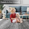 Machine Washable Modern Distressed Rug for Living Room, Ultra-Soft Low-Pile Non-Slip Carpet for Bedroom Dining Room Office - 4 of 4