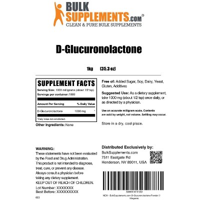 BulkSupplements D-Glucuronolactone Powder