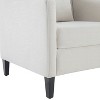 TOAOTBNBO Wooden Accent Chair with High Back, Breathable Fabric Armchair with Soft Padded Seat Mid-Century Single Sofa Chair for Office, Blue - 4 of 4