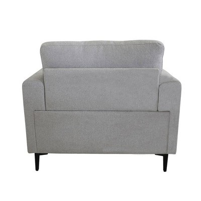 Kyrene 41" Light Gray Linen Wood Accent Chair