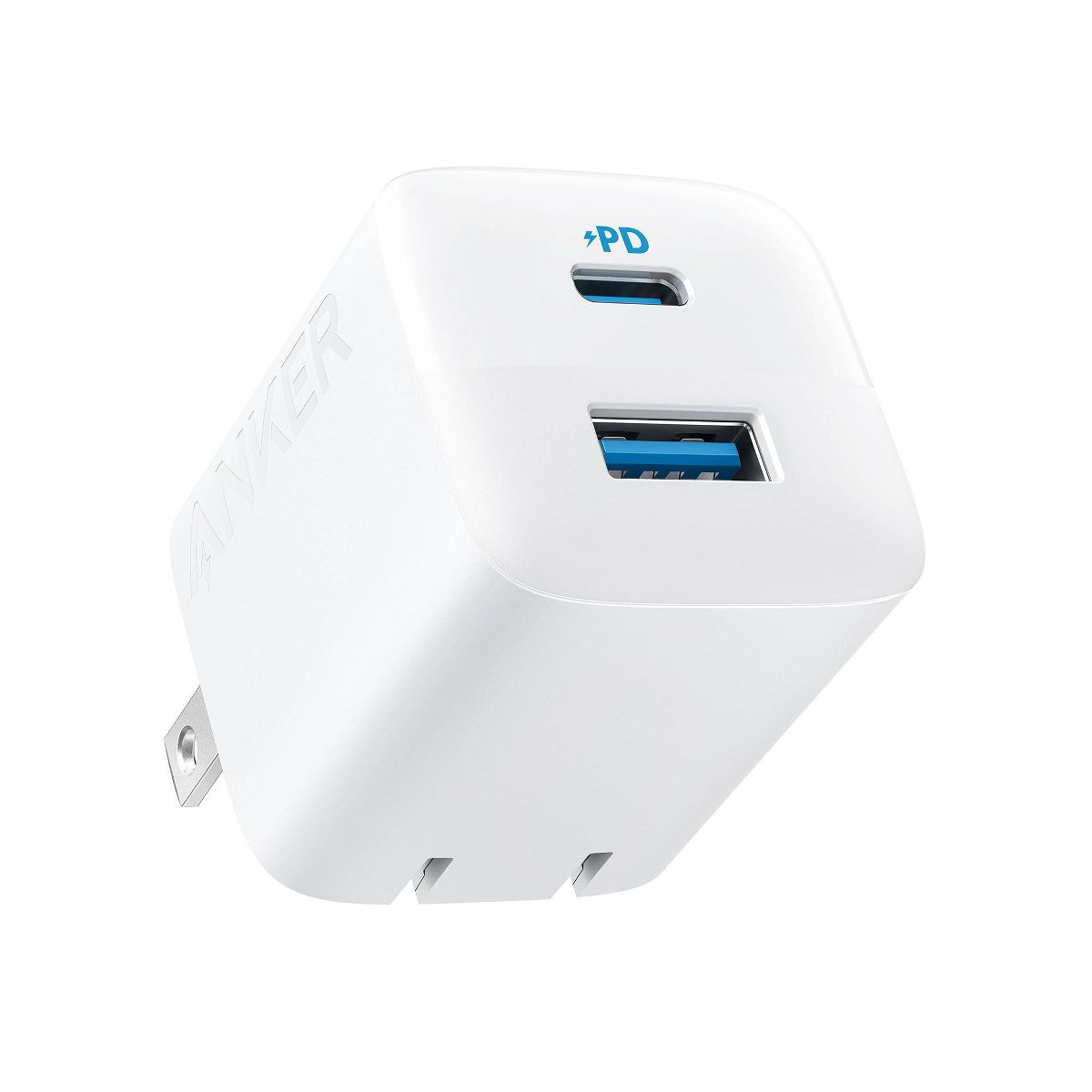 Anker 2 Port 33W Wall Charger with 6' USB-C to USB-C Cable - White: Quick Charge, 9V Output - thumbnail 2