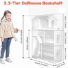 Angel Sar Wooden Dollhouse Bookshelf, 3-Tier Kids Bookcase with Playhouse Design, Role-Play Storage for Toys & Books, for Ages 3+ - 3 of 4