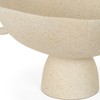 HomeRoots 11" Beige Cast Aluminum Round Pedestal Centerpiece Bowl With Handles - 4 of 4