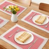 REGALWOVEN Rustic Placemats Set of 6 Placemats for Dining Table Decor Washable Kitchen Table Mat with Lace Trim - 2 of 4