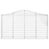 vidaXL - Gabion Basket 4 Pcs - Decorative Sound-Insulating Outdoor Garden Barriers - Arched Galvanized Iron - 78.7"x11.8"x39.4/47.2" - 4 of 4