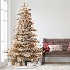 6.5ft Puleo Pre-Lit Flocked Aspen Fir Artificial Christmas Tree Clear Lights - 4 of 4